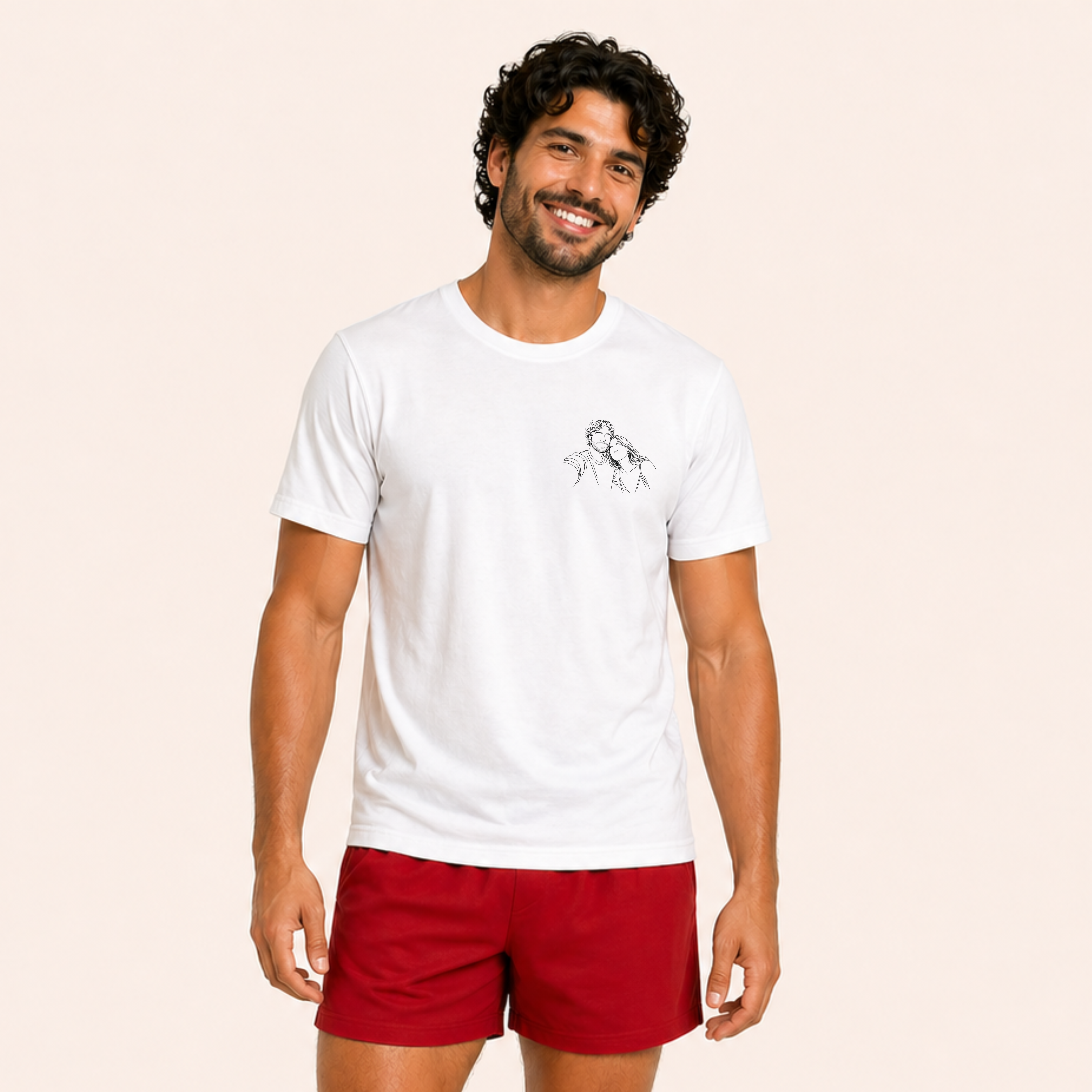 Pijama Foto do Casal em Line Art | Dia dos Namorados