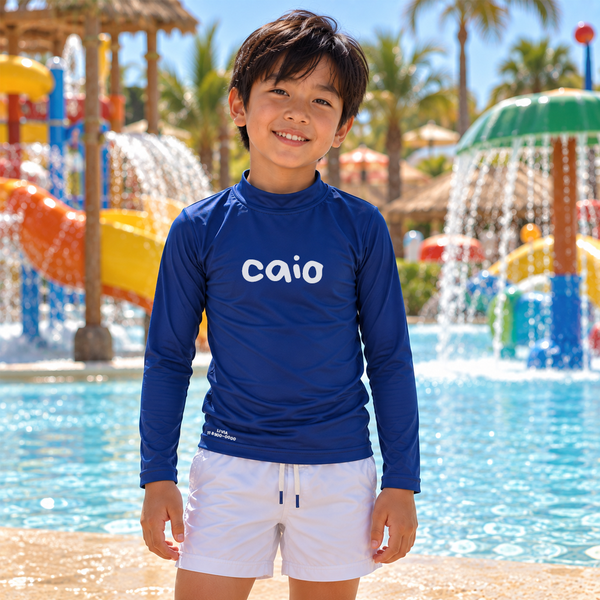 Camisa UV Azul Royal Personalizada - De 0 a 16 Anos