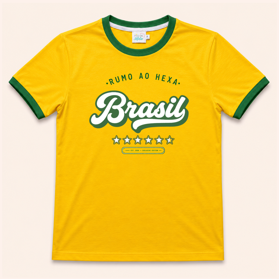 Camisa Adulto - Brasil Rumo ao Hexa | Copa do Mundo 2026