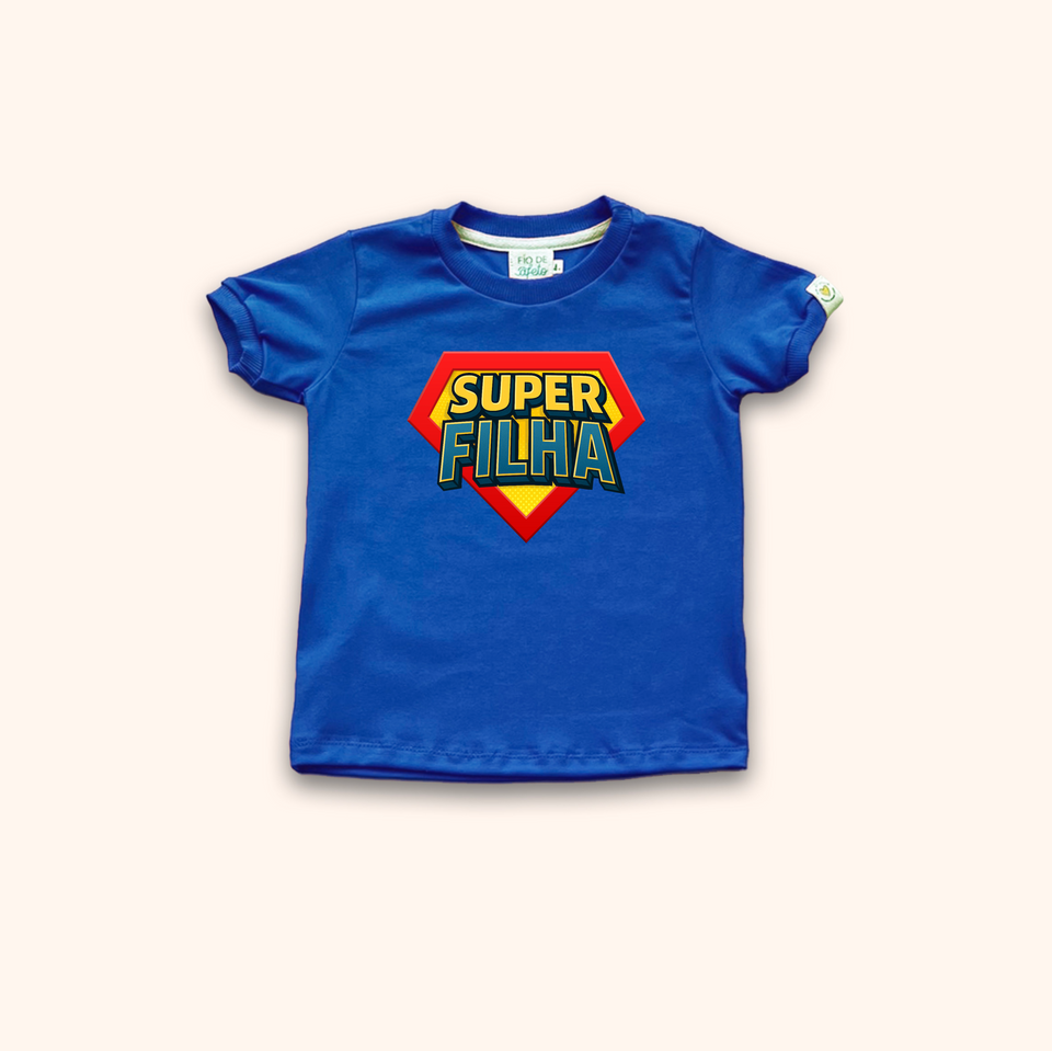 Camisa Infantil Personalizada Dia dos Pais - Super Filho / Super Filha