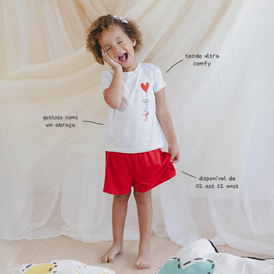 Pijama Infantil Com Nome - Balões | Dia das Mães