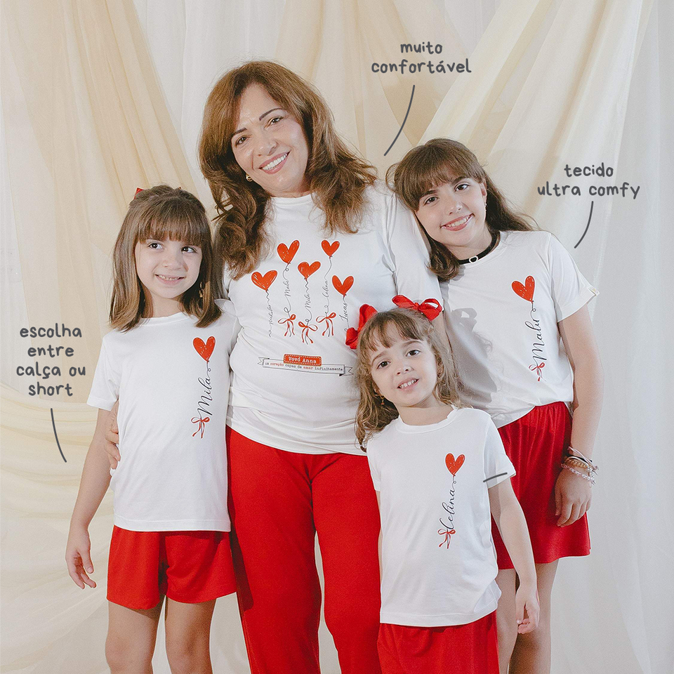 Kit Chamego - Pijama Vovó + Caneca Coração + Porta Joia
