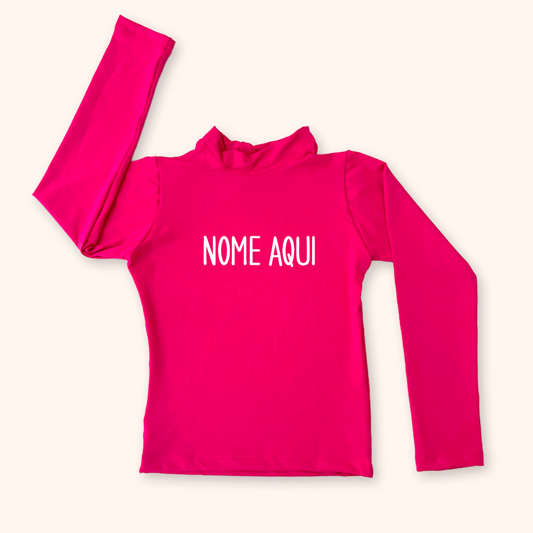 Camisa UV Pink Personalizada - De 0 a 16 Anos