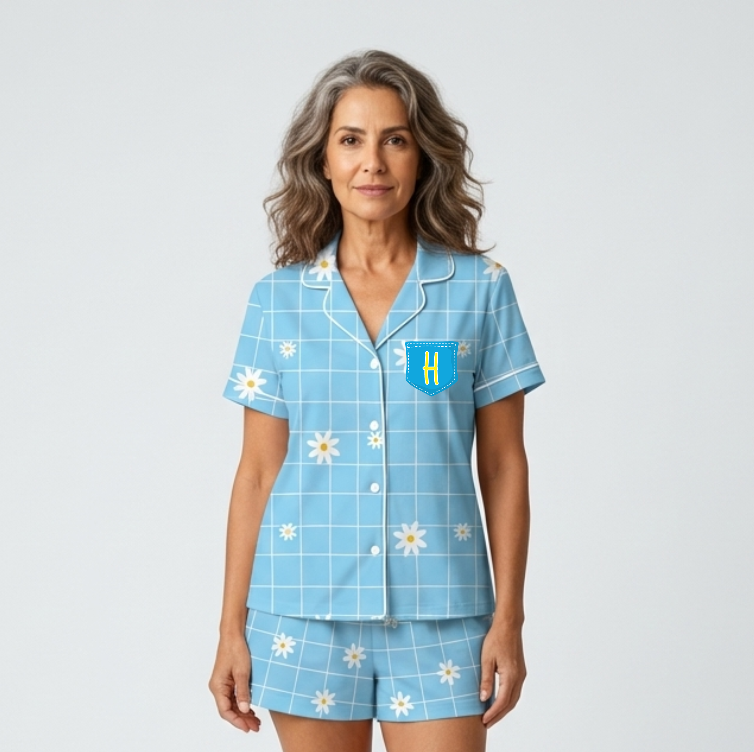 Pijama ADULTO Inglês - Margaridas