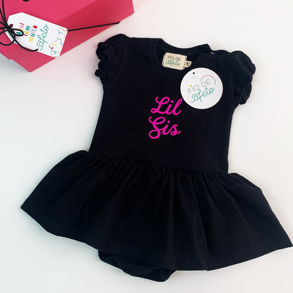 Body Bebê com Sainha - Lil Sis Preto