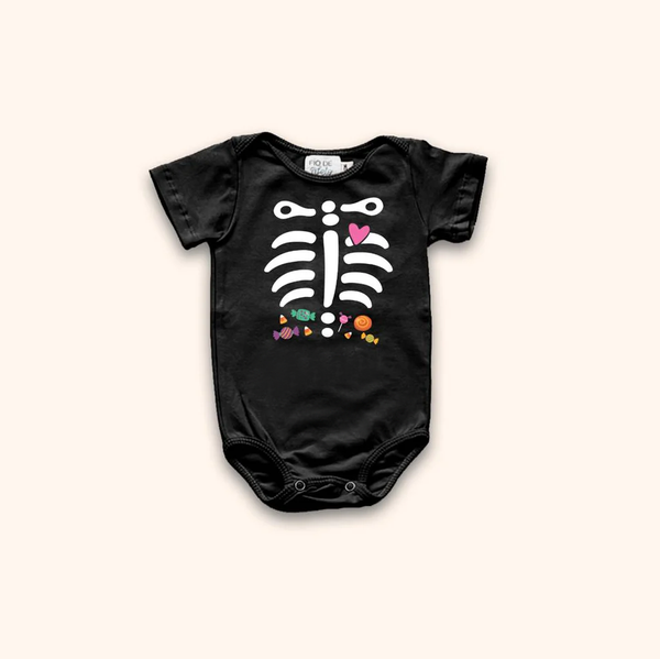 Body Bebê Personalizado - Halloween Esqueleto