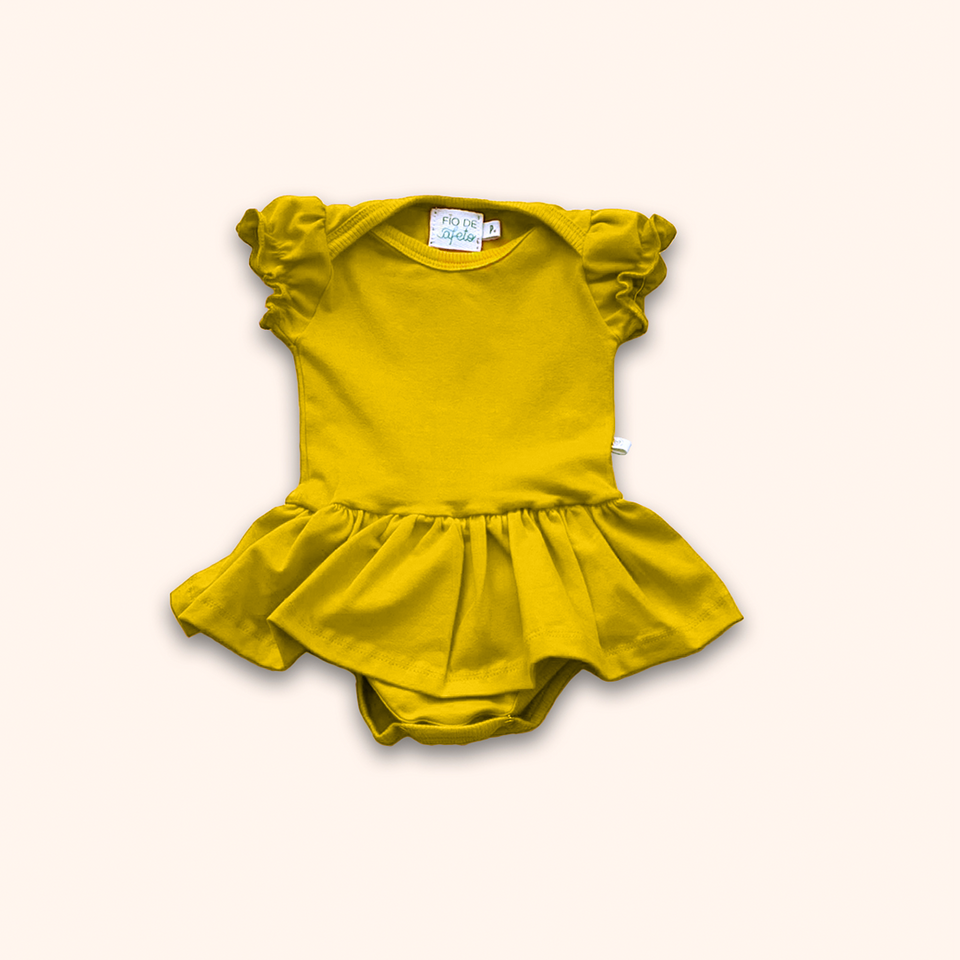 Body Saia de Bebê Com Iniciais - Fofura
