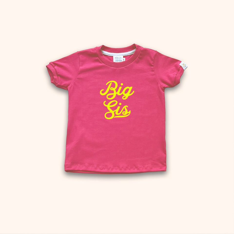 Camisa Infantil Big Sis - Coral