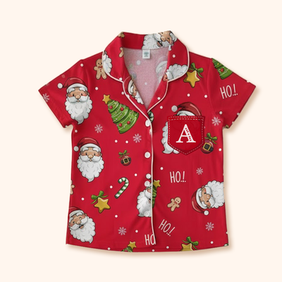 Camisa de Pijama Infantil Inglês de Natal