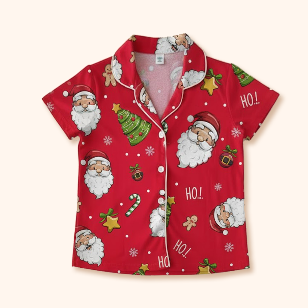 Camisa de Pijama Infantil Inglês de Natal