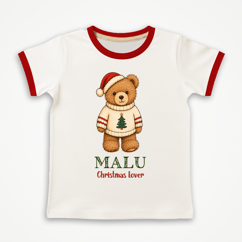 Camisa de Pijama Infantil Conforto com Urso| Natal 2026