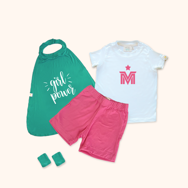 Kit Pijama Infantil + Capa + Munhequeira  - Girl Power | Com Nome