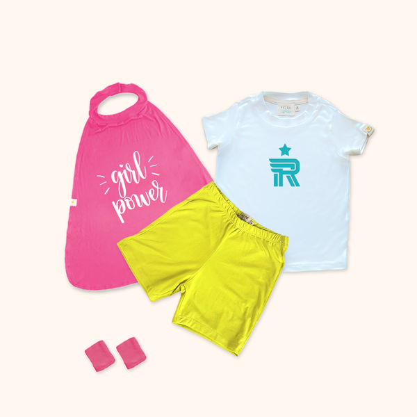 Kit Pijama Infantil + Capa + Munhequeira  - Girl Power | Com Nome