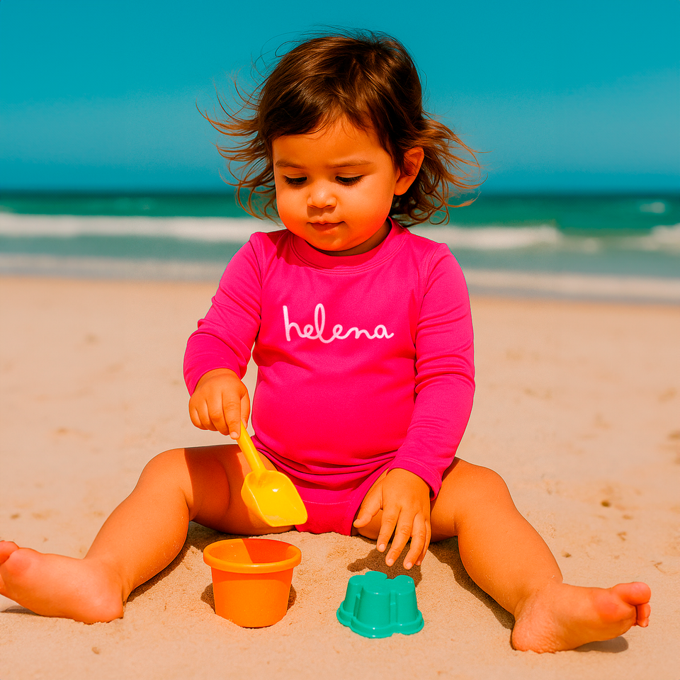 Camisa UV Pink Personalizada - De 0 a 16 anos