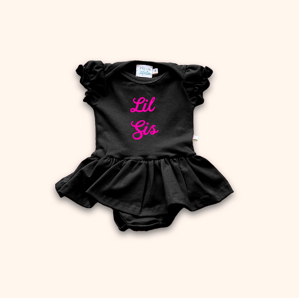 Body Bebê com Sainha - Lil Sis Preto