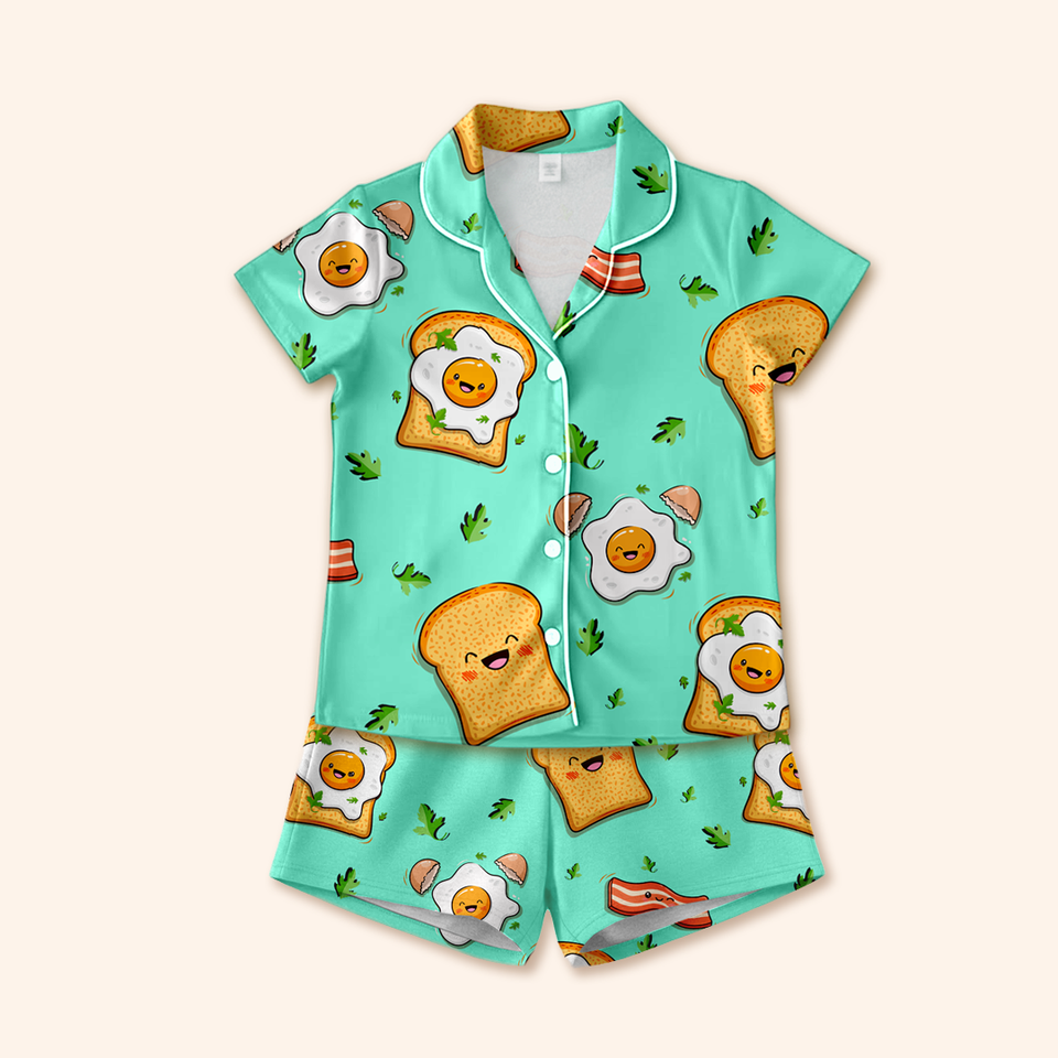Pijama Infantil Inglês - Ovos e Bacon