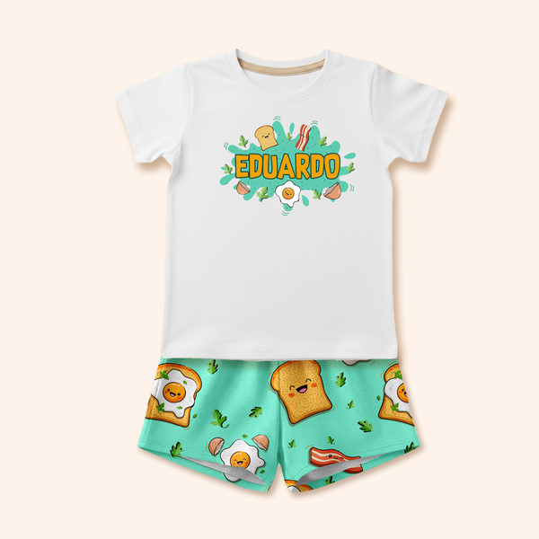 Pijama Infantil Básico - Ovos e Bacon