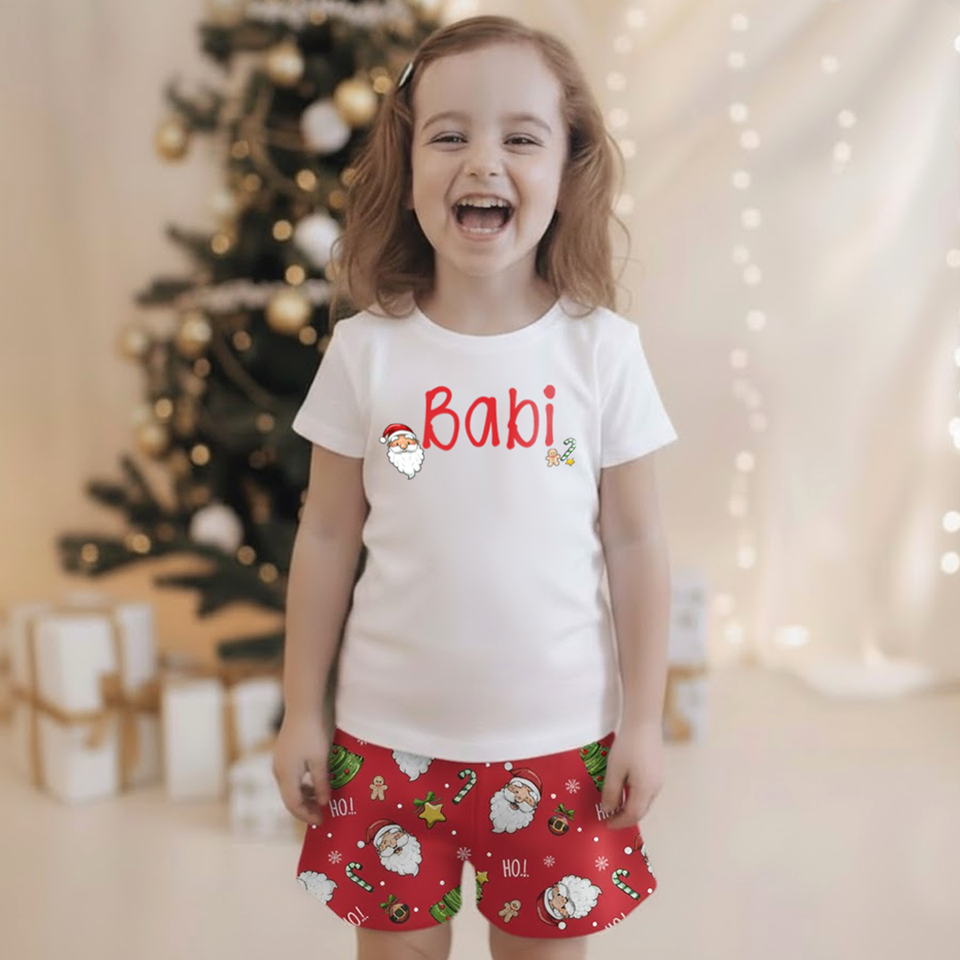 Camisa de Pijama INFANTIL Personalizada de Natal - Com Nome