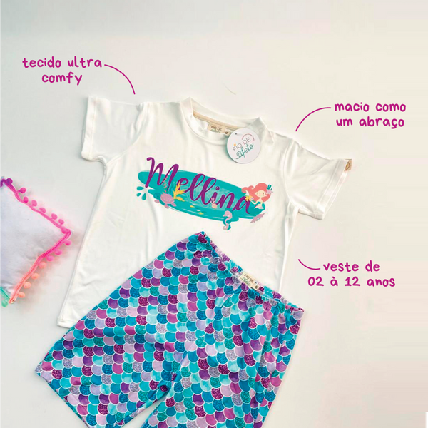 Pijama Infantil FEC Contando Leõezinhos Personalizado