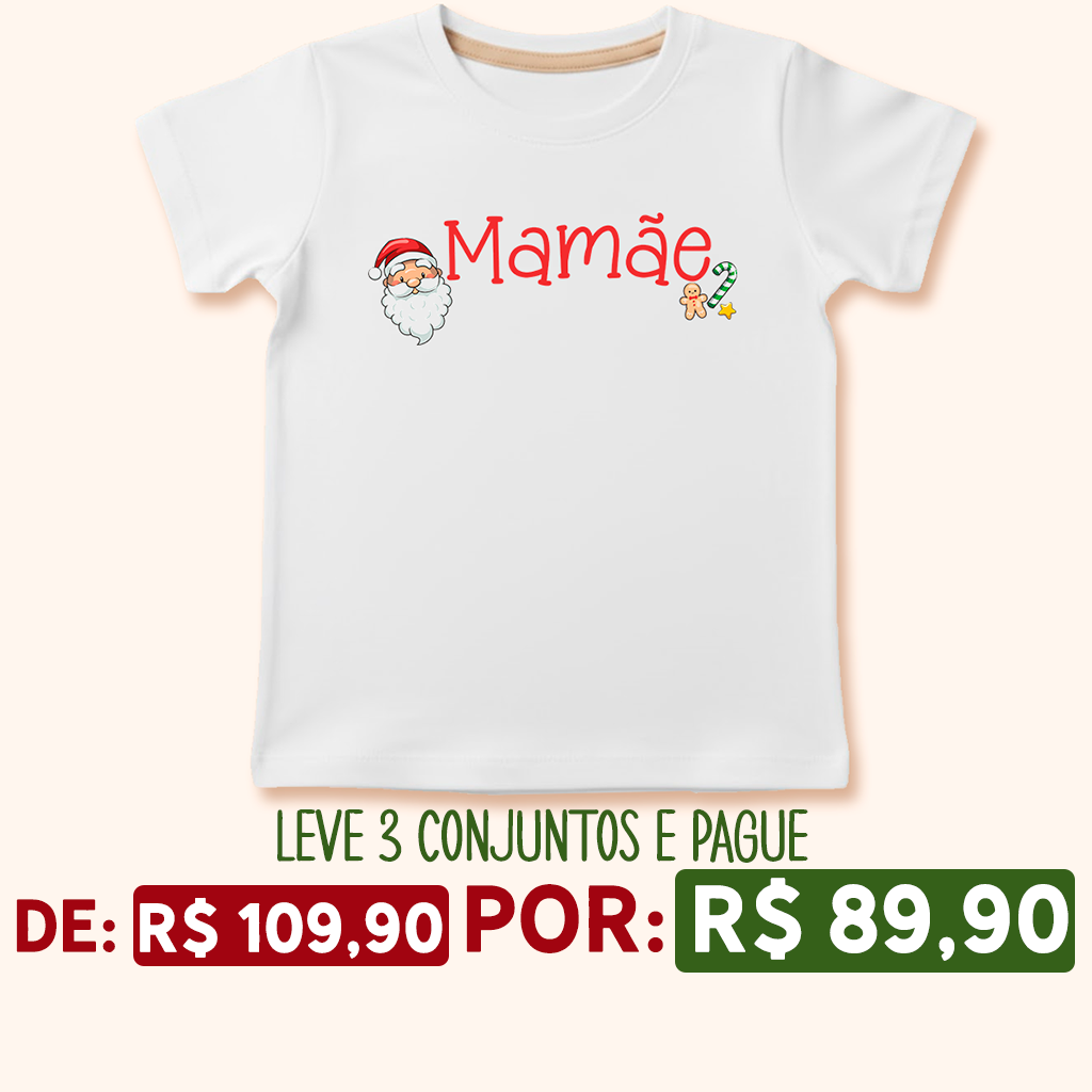 Camisa de Pijama ADULTO Personalizada de Natal - Nome