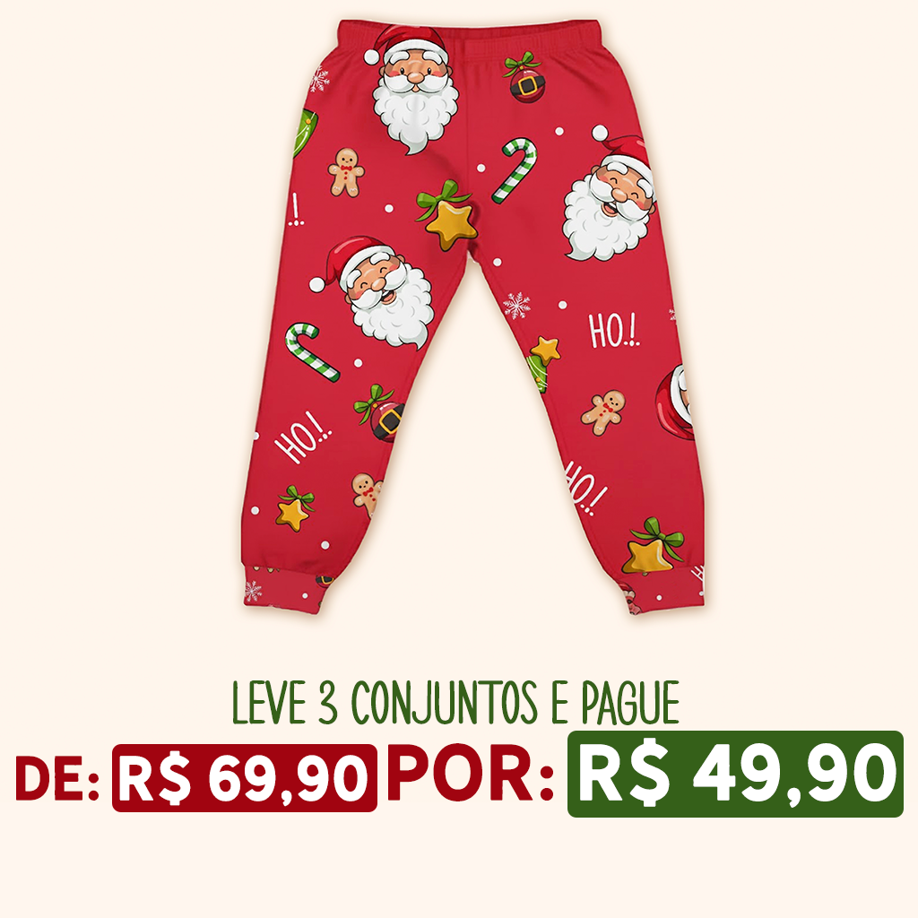 Calça de Pijama BABY Natal - Papai Noel