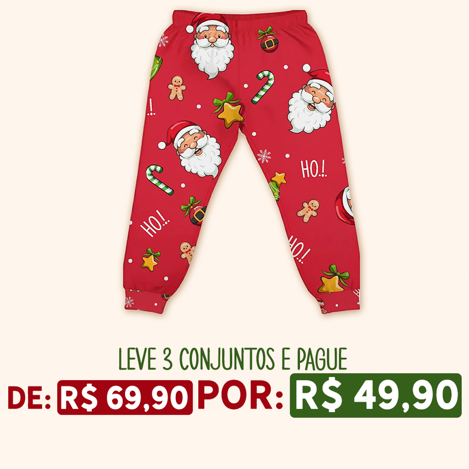 Calça de Pijama BABY Natal - Papai Noel