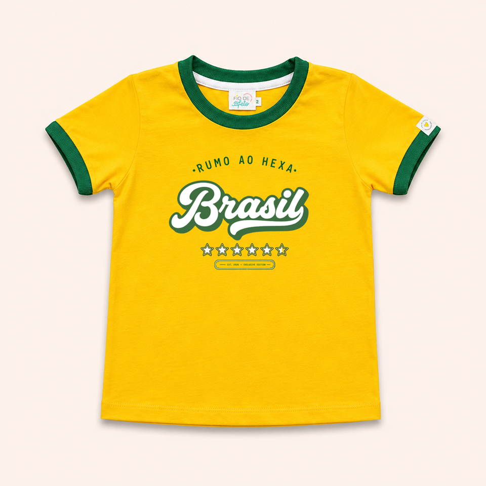 Camisa Infantil - Brasil Rumo ao Hexa | Copa do Mundo 2026