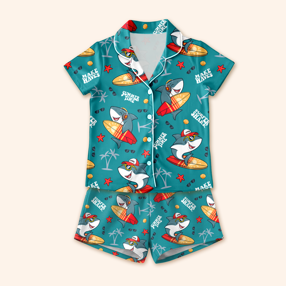 Pijama Infantil Inglês - Tubarão