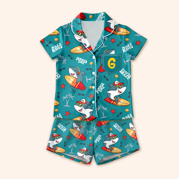 Pijama Infantil Inglês - Tubarão