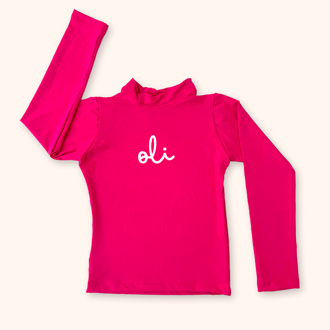Camisa UV Pink Personalizada - De 0 a 16 Anos
