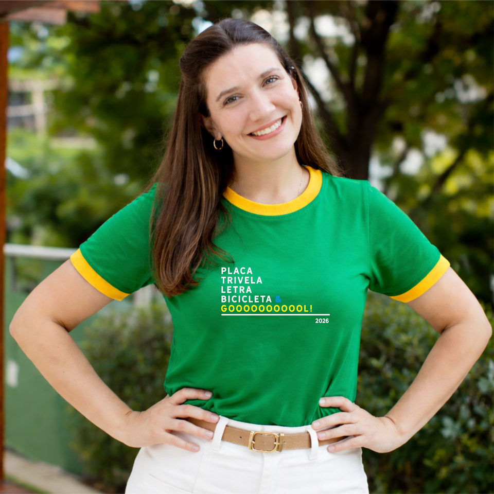Camisa Baby Look - Eu Quero Ver Gol | Copa do Mundo 2026
