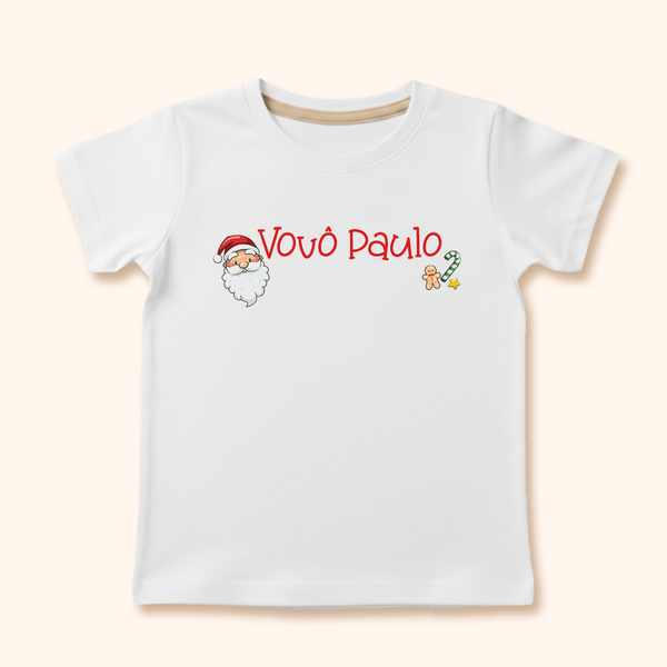 Camisa de Pijama ADULTO Personalizada de Natal - Nome