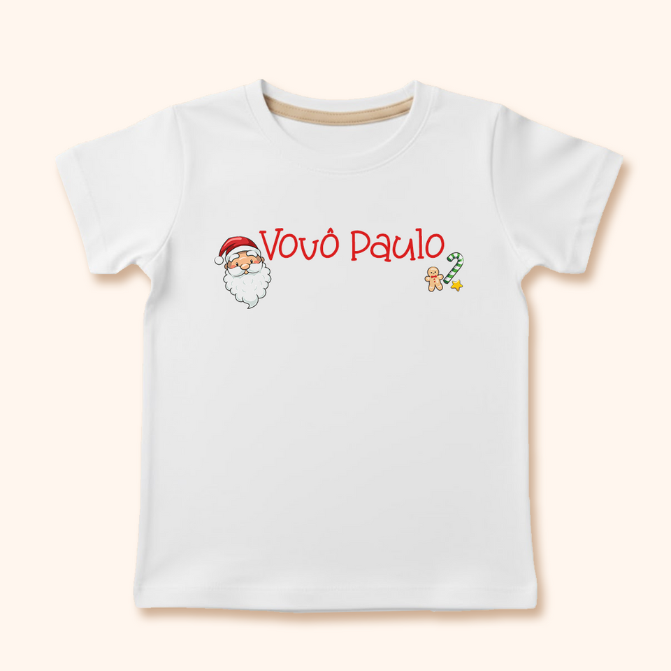 Camisa de Pijama ADULTO Personalizada de Natal - Nome