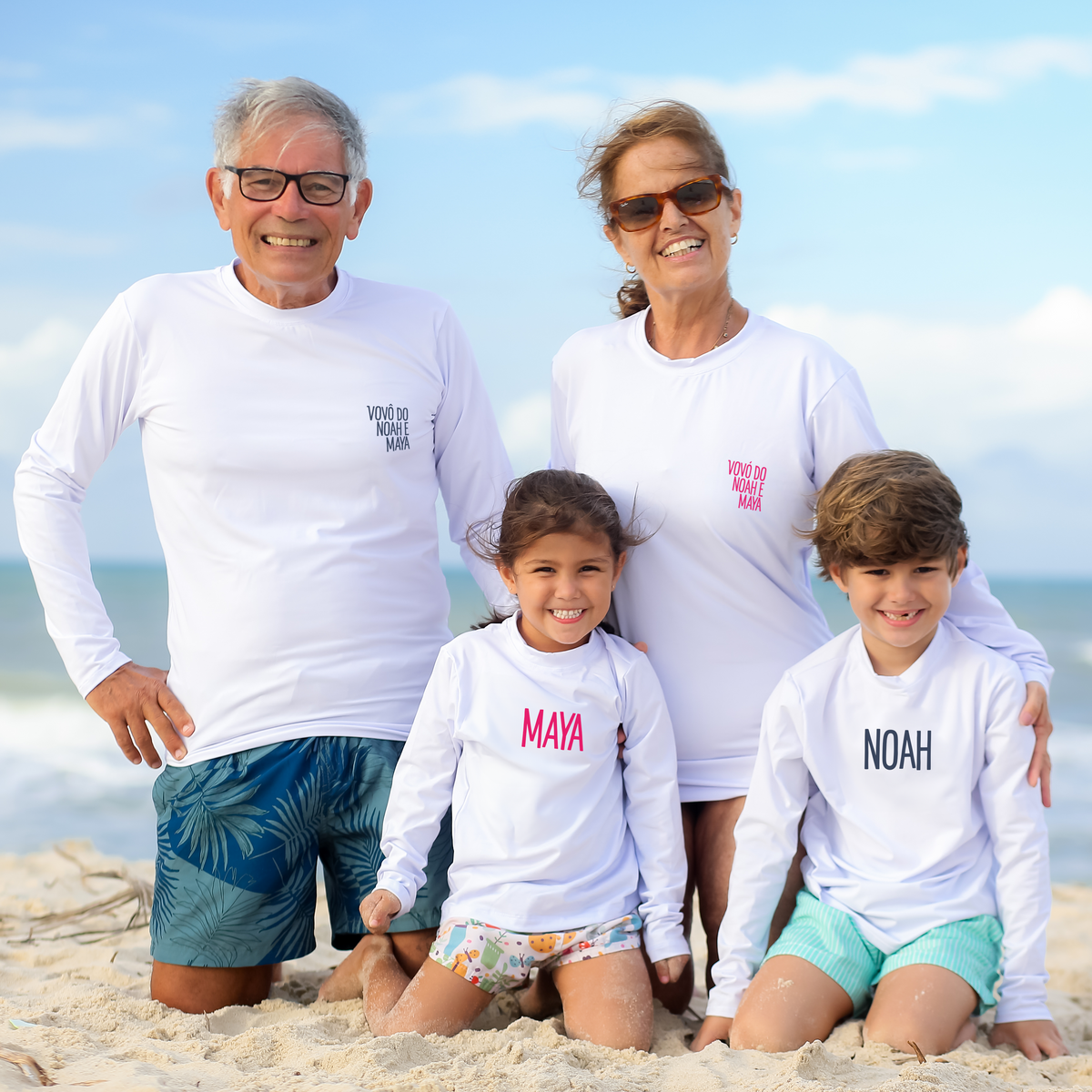 Camisa UV ADULTO Personalizada com Nome dos Netos