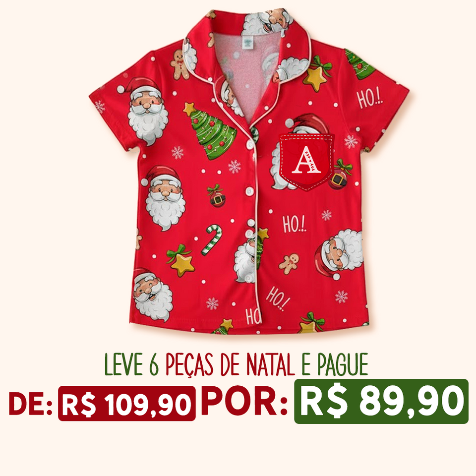 Camisa de Pijama INFANTIL Inglês de Natal