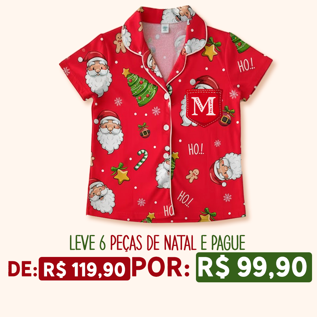 Camisa de Pijama ADULTO Inglês de Natal