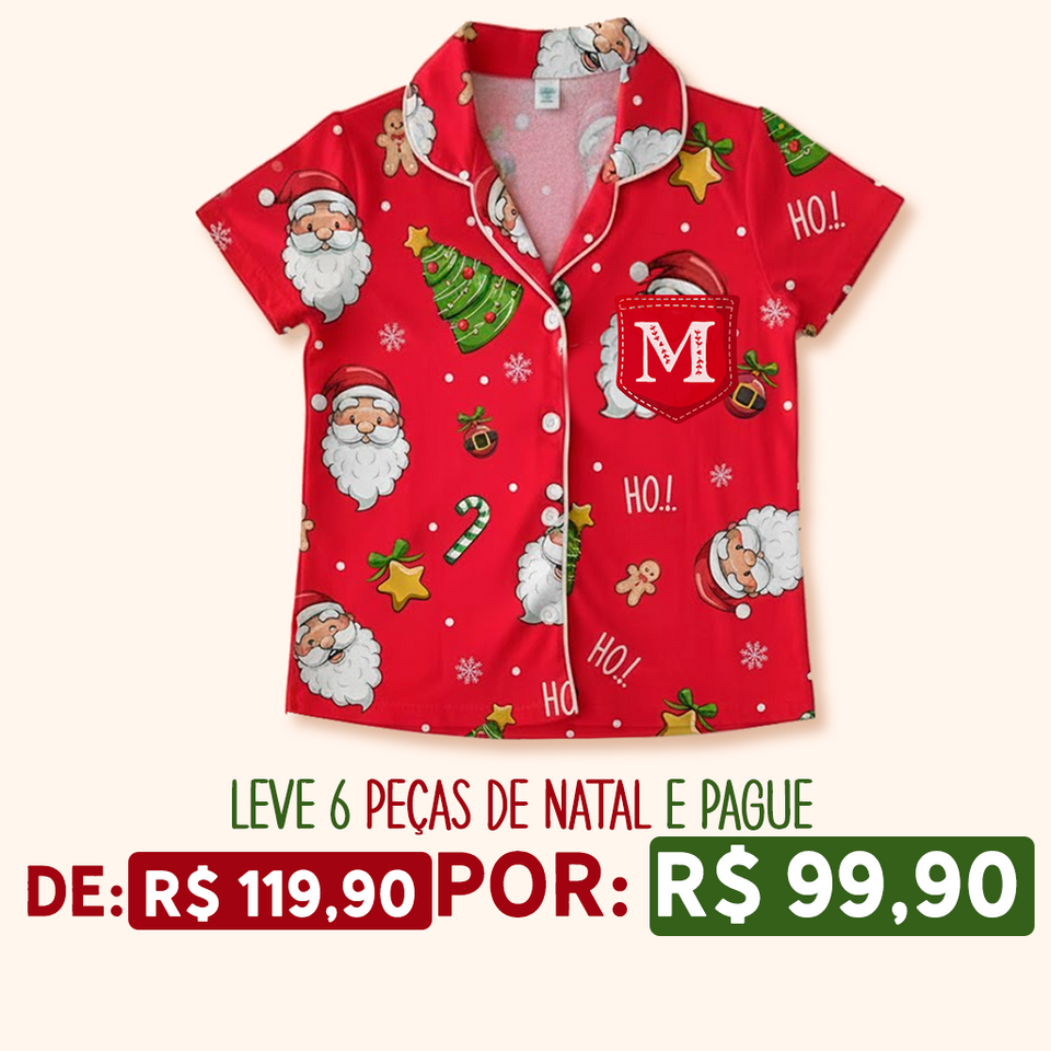 Camisa de Pijama ADULTO Inglês de Natal