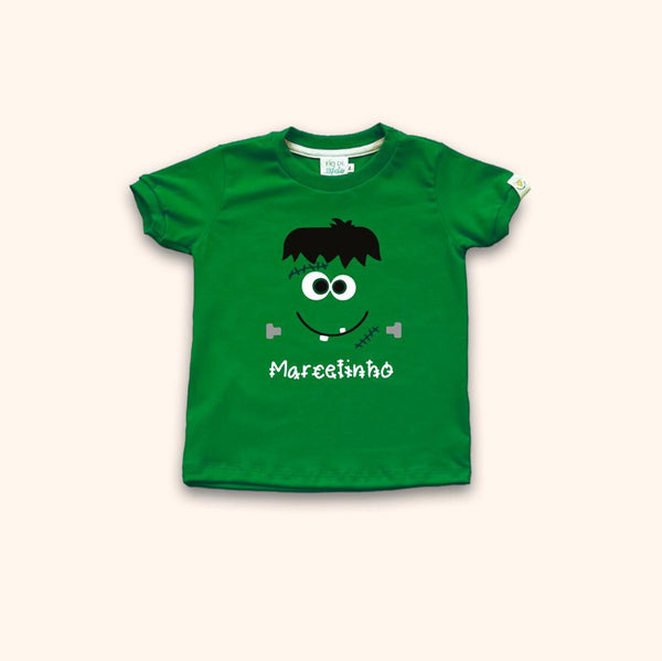 Camisa Infantil Personalizada Halloween - Frankestain Boy