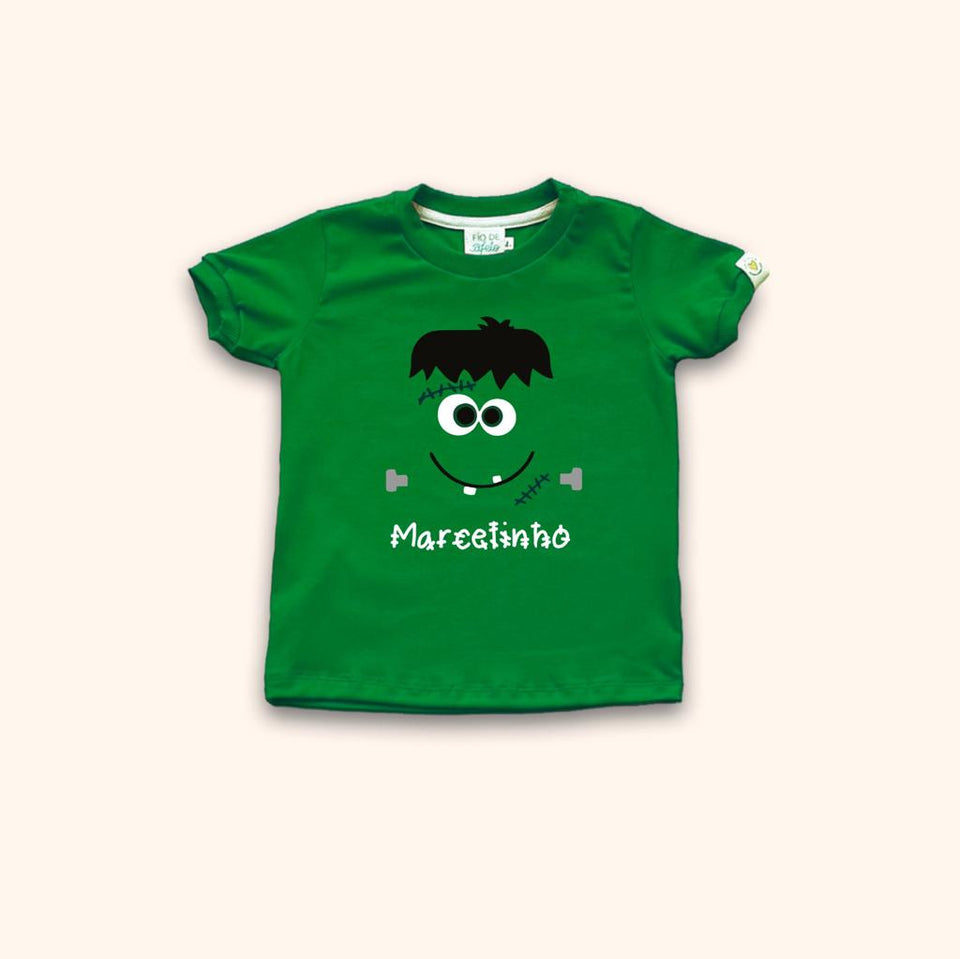 Camisa Infantil Personalizada Halloween - Frankestain Boy